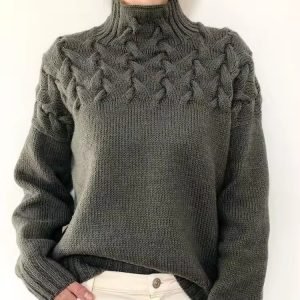 Women's High Collar Long-Sleeved Sweater