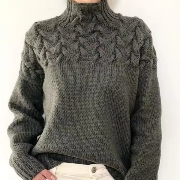 Women's High Collar Long-Sleeved Sweater