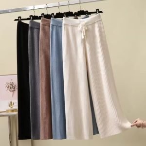 Pendent Knit Wide Leg Pants