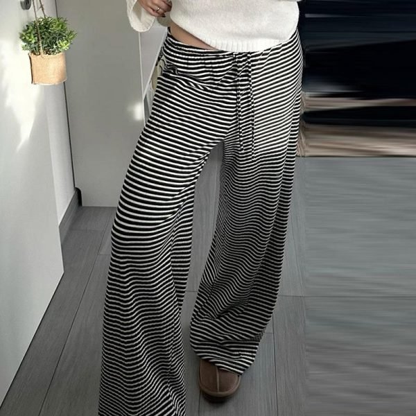 Loose Slimming Lace-up Low Waist Casual Pants - Image 4