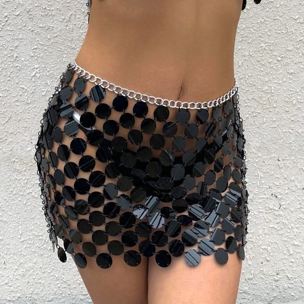 Women's Fringed Sequin Skirt