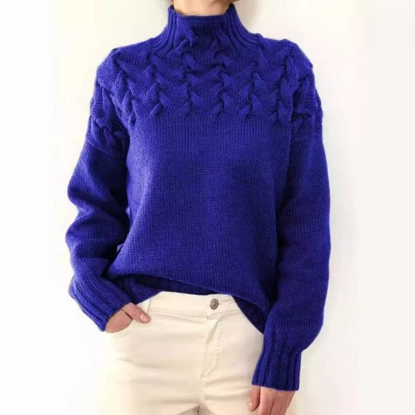 Women's High Collar Long-Sleeved Sweater - Image 3
